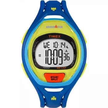 Часы Timex Ironman Sleek 50 в натуральную величину, унисекс, цветной блок (Таймекс) Синий/Лаймовый