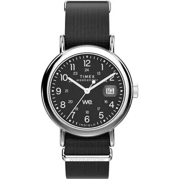 Часы Timex X Peanuts Uni Weekender 36 мм, черный/серебристый/черный. , минималистский.