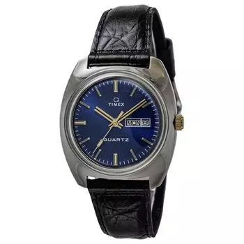 Часы унисекс Timex Q TIMEX Q TIMEX TW2W44800 Кварцевые 5 ATM водонепроницаемые пластиковый темно-синий циферблат нержавеющая сталь [TIMEX] [item] тёмно-синий