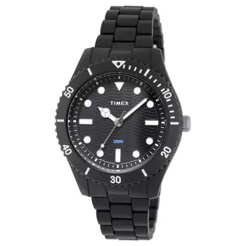 Часы унисекс Timex Trend TW2Y04500 кварцевые 30M водонепроницаемые минеральное стекло черный циферблат пластик [TIMEX] [Товар] чёрный