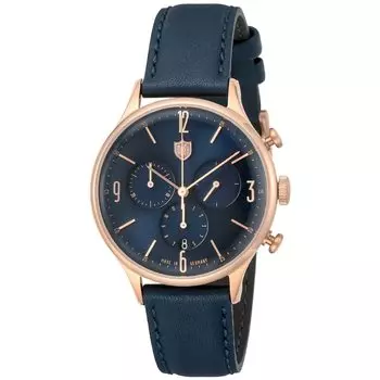 Часы Vander Rohe Chrono Blue Dial Navy Stainless Steel Quartz 38MM Germany Watch [Duffa] DF-9002-09 Мужские [Товар]