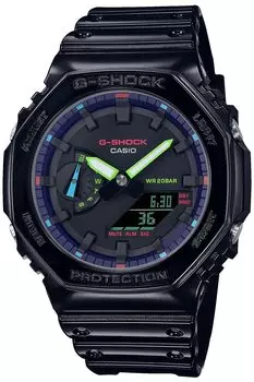Часы Virtual RGB Series Black [Casio] G-Shock [] Rainbow Gamer s GA-2100RGB-1AJF Мужские