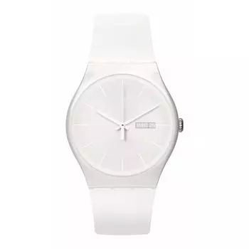 Часы WHITE REBEL AGAIN Белый [Swatch] SO29W704-S14 чёрный