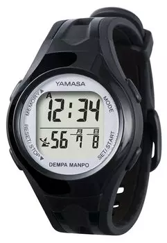 Часы Yamasa шагомер DEMPA MANPO черный x серебристый TM-460BS