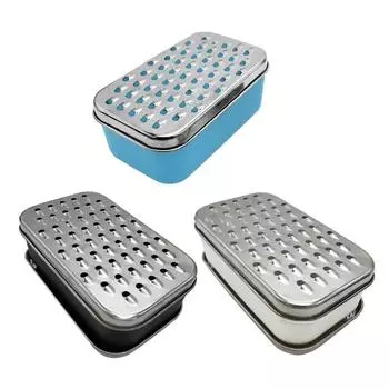 Cheese Grater with Saver Container 2 in 1 Fruit Vegetable Chopper Stainless Steel Rectangle Box and Graters белый