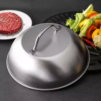 Купол для плавления сыра, круглая наметочная крышка с ручкой. Жаропрочная, нержавеющая, сверхпрочная паровая наметочная крышка.
