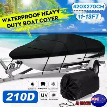 Чехлы для лодок Aunct 11 футов - 22 фута 210D, водонепроницаемые, с защитой от дождя и солнца, с защитой от ультрафиолета, для скоростной лодки, для рыбалки, лыж D45