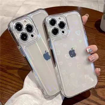 Чехлы для телефонов с градиентным радужным лазером для Iphone 13 11 12 Pro Max Xs Max Xr X 7 8 Plus 13 Pro, прозрачный мягкий прозрачный акриловый чехол For iPhone XR
