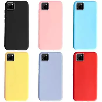Чехлы Weeten для Realme 6 6 Pro 3 3i 5 5S 5i X50 X2 XT V3, матовая сумка для телефона с полным покрытием, конфетная матовая сумка для Oppo Realme XQ C2 C3 C11 C12 C15 For Realme C15 чёрный