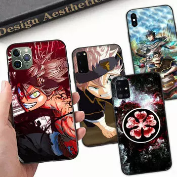 Чехол A-18 Black Clover для OPPO Reno Samsung Iphone Xiaomi Redmi Note 10 11 12 15 13C 9C A12 A55 7 8 9 Pro Plus S24 S23 S22 FE Ultra A22 A25