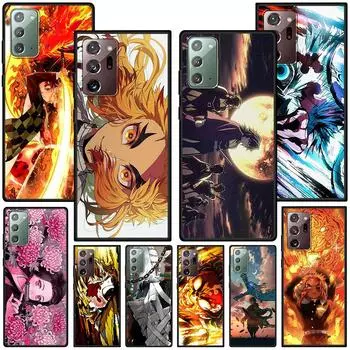 Чехол Anime Demon Slayer для Samsung Galaxy Note 20 Ultra 10 Lite 9 8 A53 A52 A12 S22 S21 FE S20 Plus TPU черный чехол для телефона Samsung Note 20