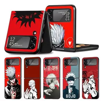 Чехол аниме дзюдзюцу кайсен для Samsung Galaxy Z Flip 4 Zflip3 Z Flip 3 5g Zflip Zflip4 Zflip Flip3 черный чехол-бампер Samsung Z Flip 5G