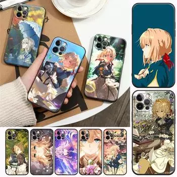 Чехол Apple для iPhone 11 12 13 Pro Max mini XS X XR 7 8 6 6S plus SE 2020 Мягкие силиконовые чехлы Чехол Violet Evergarden Girl Anime iPhone 5 5S SE