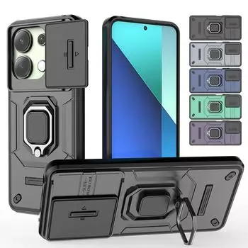 Чехол Armor для Xiaomi Poco X6 Pro 5G F6 F5 M6 Pro C65 защитный чехол кольцо магнитный держатель бизнес полная защита чехол For Poco X5 Pro зелёный