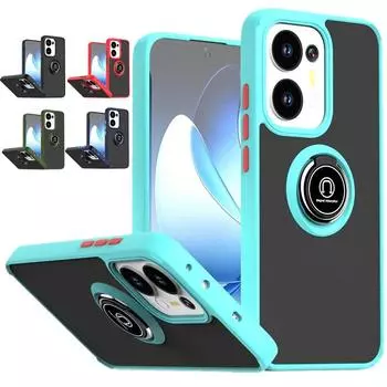 Чехол Armor Matte для OPPO Reno 13F 13FS 5G Reno13 F FS Reno 13 Pro, чехол-кольцо, магнитная подставка, держатель, противоударный чехол, Fundas Oppo Reno13 темно-синий