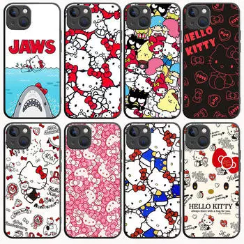 Чехол B-60 Hello Kitty черный для Redmi 10A 10C 12C 13C 9A 9C 9T A3X Note 10 9 9S 10S iPhone 11 12 13 14 15 16 X XS Pro Max Mini 7 8 Plus XR Xiaomi Poco M6 5G аэро