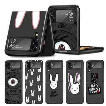 Чехол Bad Bunny X100pre для Samsung Galaxy Z Flip 3 4 5G, черный жесткий корпус для телефона из ПК Z Flip4, роскошный чехол Samsung Z Flip 5G