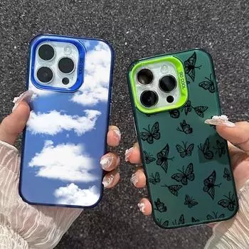 Чехол Butterfly Cloud для iPhone 16 Samsung A55 A35 M35 S24 Xiaomi Redmi Note 13 Pro 14C Huawei Honor 200 противоударный чехол-бампер для телефона с защитой от царапин Samsung A54 5G