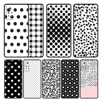 Чехол Celular Funda, черный и белый силикон в горошек для Redmi Note 9T 9A 9 10 9S 8 K40 9C 7 11 Pro 10C 8T K40S Redmi Note 7