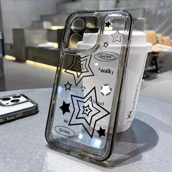 Чехол Clear Star Y2k для телефона iPhone 11, чехол для iPhone 12 13 14 15 Pro Max XR XS Max X 7 8 Plus SE 2020, противоударная мягкая задняя крышка For iPhone 11