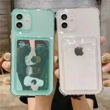 Чехол-держатель для карт для Iphone 14 11 12 13 Pro Max 7 8 Plus Xr X Xs Max Se 2022, силиконовый чехол с отделением для карты, чехлы для Iphone11 Capa For 7 Plus 8 Plus
