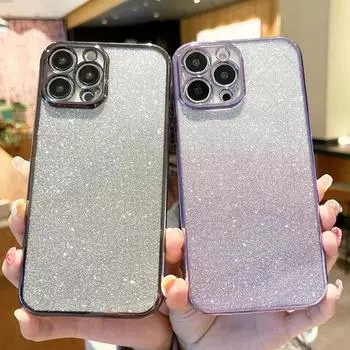 Чехол-держатель с блестящим покрытием для iPhone 12 13 Mini 15 14 Plus 11 Pro Max 13pro 15pro Iphone 6 Coque Cover For iPhone 14 синий