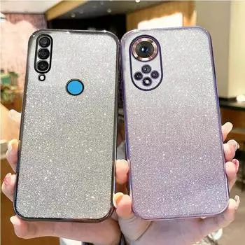 Чехол-держатель с блестящим покрытием Honor50 для Huawei Honor 50 70 80 60 Pro 30 20 Lite 90pro 30s 50se Coque Cover Nova 11pro 10se honor 50 синий