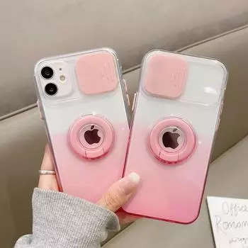 Чехол-держатель с градиентным цветным кольцом для Iphone 11 13 12 Pro Max Xs Xr X 7 8 Plus, противоударная подставка для кольца, защитная задняя крышка для камеры For iPhone 11 Pro синий