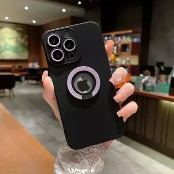Чехол-держатель с кольцом для телефона iPhone 11, чехол для iPhone 13 12 14 Pro Max XR XS X 7 8 Plus SE контрастного цвета, мягкий жидкий силиконовый чехол For iPhone 13