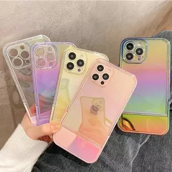 Чехол-держатель с лазерной подставкой Aurora для Iphone 13 12 11 Pro Max Xs Max Xr X 13pro 11, прозрачный противоударный бампер, задняя крышка For iPhone XR