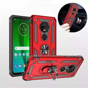 Чехол-держатель с магнитным кольцом для Motorola Moto G6 G7 Plus G8 Power Lite G9 Play, чехол-держатель с магнитным кольцом для Moto E5 E6 E6S E6i E7 Power 2021, чехлы MOTO E7 Power 2021 красный