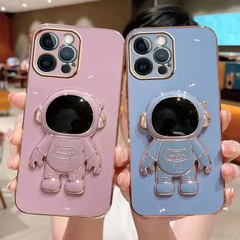 Чехол-держатель с подставкой для астронавта для Iphone 14 13 Pro Max 12 11 Pro Xs Max X Xr 14pro Max квадратная мягкая задняя крышка For iPhone X or XS зелёный