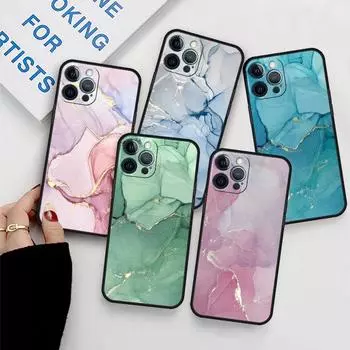 Чехол для Apple iPhone 11 13 12 14 Pro 7 Plus XR X XS Max 6 6S 13Pro SE 2022 черный силиконовый чехол для телефона с мраморным узором iPhone 14 Pro Max