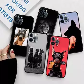 Чехол для Apple iPhone 11 13 12 14 Pro 7 Plus XR X XS Max 6 6S 13Pro SE 2022, силиконовый чехол для телефона с животными, такса, доберман, собака iPhone 14 Pro Max