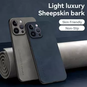 Чехол для Apple iPhone 13 14 15 Pro Max 14 15Plus 13 mini 15 Ultra, мягкий силиконовый край, твердая задняя крышка, чехол для телефона из искусственной кожи For iPhone 13 синий