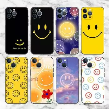 Чехол для Apple iPhone 14 11 13 7 12 Pro 7 XR XS Max 8 Plus 6 14Pro черный мягкий чехол для телефона Funda Smile iPhone 14 Pro Max