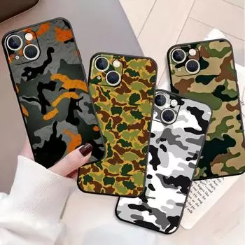 Чехол для Apple iPhone 14 11 13 Pro Max 7 8 Plus 12 Mini XR X SE XS 6 6S 5 5S 7 + 8 + задняя крышка телефона из ТПУ, военная камуфляжная крышка iPhone 5 5S SE