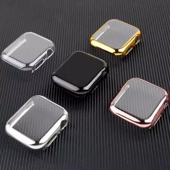 Чехол для Apple Watch, чехол 44 мм/40 мм, 42 мм/38 мм, аксессуары, мягкий универсальный бампер из ТПУ, защитная пленка для экрана для iWatch Series 5 6 SE 3 4 38mm прозрачный