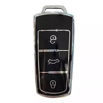 Чехол для автомобильного ключа из ТПУ для Passat B6 B7, 3 цвета, чехол для автомобильного ключа, полное покрытие, защитная оболочка, сумка, автомобильные аксессуары чёрный