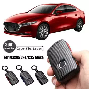 Чехол для автомобильного ключа из углеродного волокна и силикона для Mazda 3 Alexa CX-30 CX30 CX5 CX 5 CX-5 CX8 CX9 CX4 2019 2020 Автомобильные аксессуары