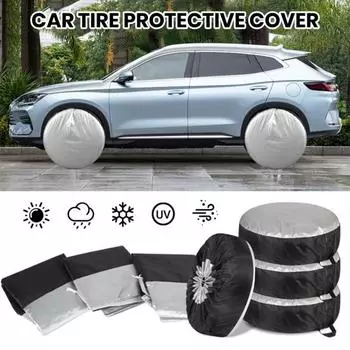 Чехол для автомобильных шин, регулируемый шнурок 210D, ткань Оксфорд, водонепроницаемая портативная ручка, универсальная внедорожная автошина, защита от солнца, пылезащитный чехол S