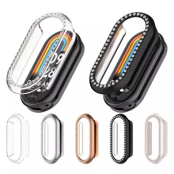 Чехол для часов PC Case for band 8 Half Covering Housing Watch Diamond Bezel Case Frame Shell розового золота