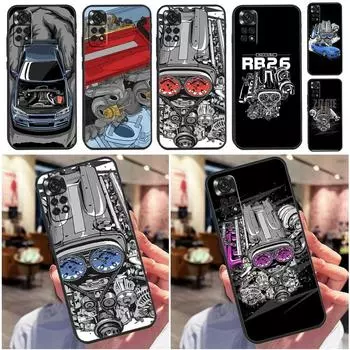 Чехол для двигателя JDM Car RB26 для Xiaomi Redmi Note 11 11S 10 10S 9 9S 12 Pro Redmi 9A 9C 10A 10C, мягкий чехол Redmi 10A