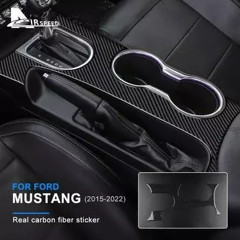 Чехол для Ford Mustang 2015-2022 из настоящего углеродного волокна, панель переключения передач, украшение, наклейка на центральную консоль автомобиля A