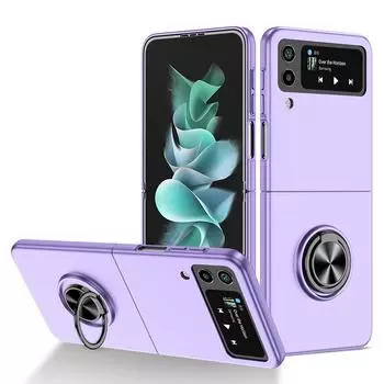 Чехол для Galaxy Z Flip 3 4, противоударный бронированный магнит, кольцо, подставка, кронштейн, задняя крышка, чехол для Samsung Galaxy Z Flip 1, 2, 5g, чехлы for Galaxy Z Flip 2 розовый