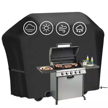 Чехол для гриля 4 Style Large Grill Cover Ripproof Garden BBQ Gas Furniture Covers Anti UV Fade Устойчивый Регулируемый Чехол Черный 1pcs