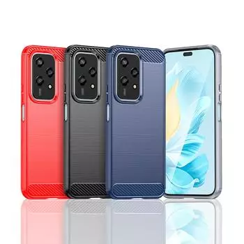 Чехол для Honor 200 Lite Чехол для Honor 200 Lite 5G Противоударный силиконовый чехол из углеродного волокна Чехол для Honor 200 Lite 6,7 дюйма For Honor 200 Lite чёрный