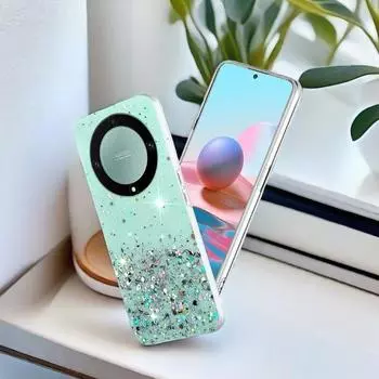 Чехол для Honor 90 Lite 70 50 X8 X6 8X X8A X8B X7A X7B 9X 10 Lite Magic 5 Lite 6, прозрачный блестящий блестящий силиконовый чехол, мягкий тонкий чехол Honor 50 Lite чёрный