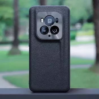Чехол для Honor Magic6 Ultimate Edition с металлическим кольцом для объектива и кожаным чехлом Honor Magic 6 Ultimate Edition