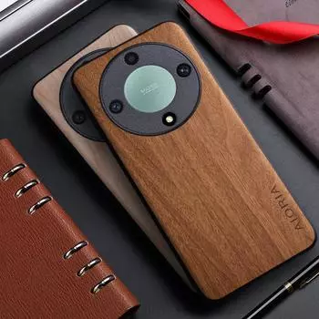 Чехол для Honor Magic 5 Pro Lite 10 20 50 70 90 X6 X8 X9A Pro, кожаная задняя крышка с рисунком бамбукового дерева для Honor 90 x9a, чехол